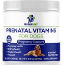 Vitaminas pré-natais para cães - Suporta gravidez saudável, desenvolvimento de filhotes e lactação - Rico em ácido fólico, ferro e cálcio - Suplemento pré-natal avançado para cães grávidas e de enfermagem - 90 mastigação macia