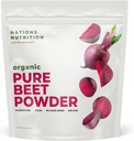 Pure Beet Root Powder Organic - Nitric Oxide Circing Superfood, Támogatja a Blood Flow & Heart Health - Növelése Stamina & Natural Energy, 30 + Servings (1 LB Bag)