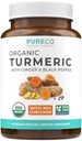 Organic Turmeric Ginger Black Pepper Supplement - High Potency Organic Turmeric Curcumin Capsules with Ginger & Black Pepper for Enhanced Benefits and Absorption - Vegan & Non-GMO (1 Month Supply)