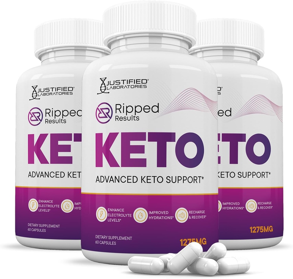 (3 Pack) Ripped Results Keto ACV Pillen 1275MG Keto Unterstützung Blend Kapsel Alternative zu Keto ACV Gummies Formuliert mit Apfel Apfel Apfelessig Extra Virgin Olivenöl Pulver Grüner Tee Blatt 180 Kapseln
