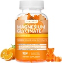 Magnesium Glycinate Gummies 1000mg, Absorption Sugar Free Magnesium Potasio osagarria Erlaxatzeko, Estresatzeko Erliebea eta Loaren euskarria heldu eta haurrentzat - 90 Gummies laranja
