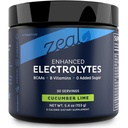 Zeal Electrolyte Powder - 30 Servings | Keto Electrolytes Powder | Zero Sugar, BCAAs, B-Vitamins | Potassium, Zinc, Magnesium | Hydration Powder Recovery Drink | Cucumber Lime