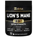 Zolotus Lions Mane Mushroom Complex Capsules with Cordeyceps, Elderberry, Ginkgo Biloba, Bacopa - 90 Capsules