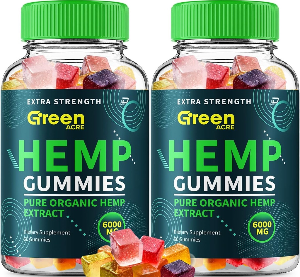 Green Acre Hemp Gummies - Seed Ekstraktı Green Acre Hemp Gummies Tinnitus Herbal Supplement, Sağlamlıq və Wellness Support, All Natural Green Acre Gummy (2 Paket - 120 Gummies)