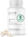 Puro TheraPro Rx Bio Boron, 5mg/Capsule, 180 cápsulas, Bororgânico Glycine Boron Suplementos para homens e mulheres, Vegan Suplementos Minerais para Ossos, Função cardiovascular e suporte à imunidade