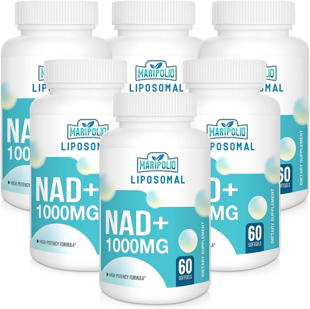 Liposomal NAD+ Supplement 1000 mg → 最高 NAD Pontecy → 最大吸收 → 纯 NAD Supplement → 能源和DNA修复,老化防御,大脑功能 → 360软胶