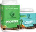 Sunwarrior Classic Vegan Protein Powder | Plant-Based 30 Servings, Chocolate & Collagen Building Powder Hyaluronic Acid | 20 Servings, Chocolate Flavored