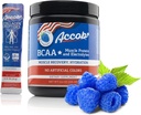 BCAA Powder Blue Raspberry-Pre o Post Workout,Muscle Recovery Drink with Amino Acids + Electrolytes,7,2g BCCAs for Men and Women-30 Servings +10g of Collagen Peptides