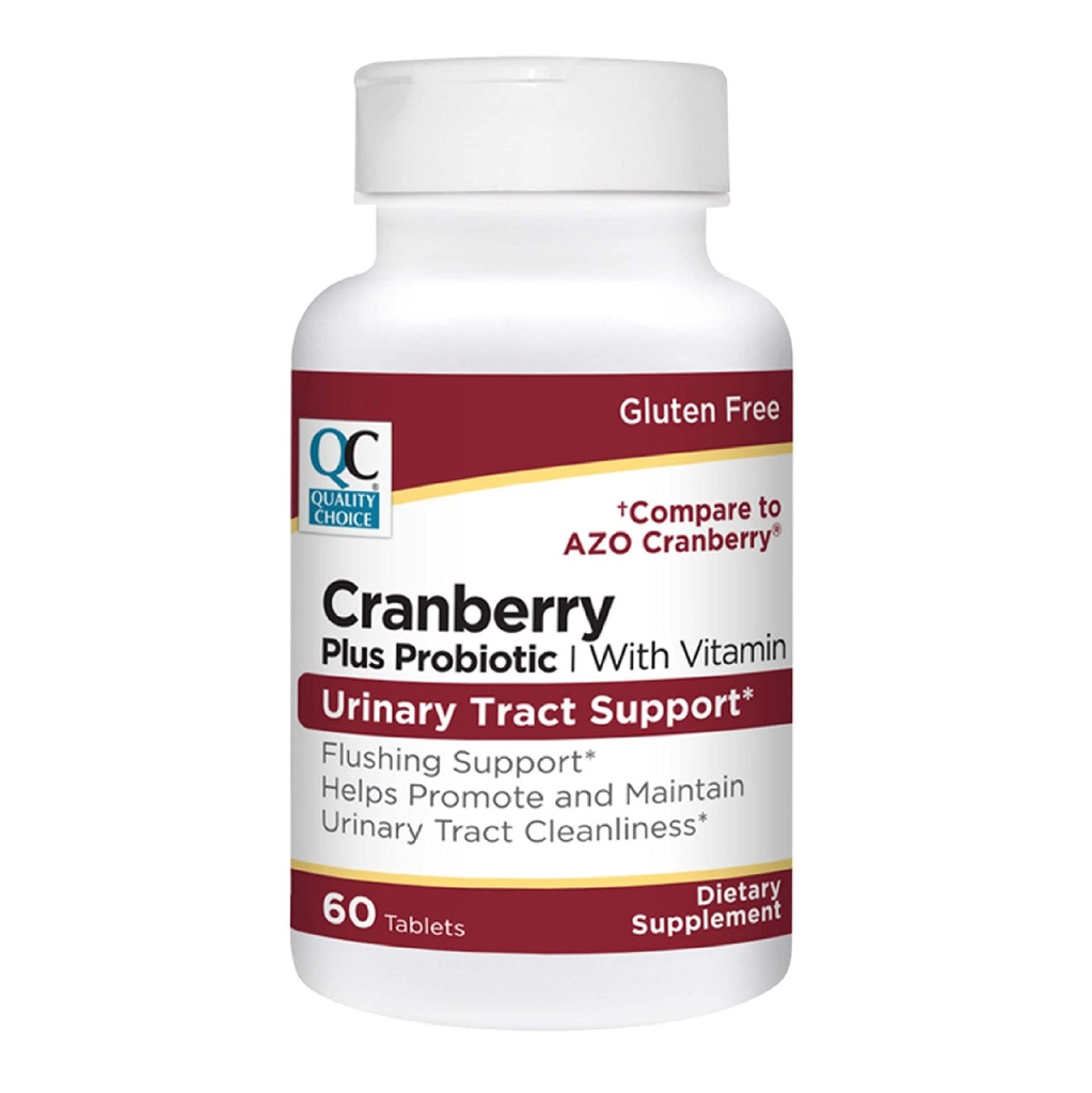 Quality Choice Urinary Tract Support Cranberry + Probiotic Tablets with Vitamins 60 Count