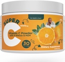 Dr. Keith's Own Super C- High Dose אבקת ויטמין C 4000 מ"ג עם D-Ribose, Glycine, MSM-ly Absorbable, Stomach-Friendly, Collagen Boost, Immune Support-Unflavored, 200 גרמים (30 משרתים)