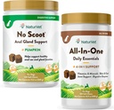 NaturVet All-in-One Dog Supplement - for Joint Support, Digestion, Skin, Coat Care – 120 Soft Chews & No Scoot for Dogs - 120 Soft Chews - Supports Healthy Anal Gland & Bowel Function