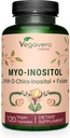 Vegavero Myo-Inositol & D-Chiro Inositol | Hormone Balance & Ovarian Support | with Folate, Resveratrol, CoQ10 | 40:1 Ratio | Lab-Tested | 120 Caps | Vegan