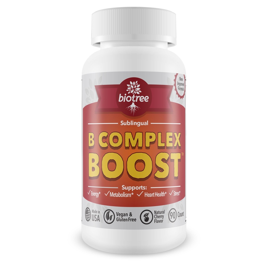Vitamin B12 Sublingual B Complex Energy Pill B12 Methylcobalamin B6 Biotin & Folic Acid Natural Energy Supports Metabolism Heart Health & Stress Great Tasting Cherry Flavor! 100% Caffeine Free -