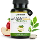 TRIO NUTRITION Apple Cider Vinagre Cápsulas com Probióticos Multi-Strain - Sugar Natural Free ACV Cápsulas com a mãe para Gut Saúde, Imunidade, Limpeza corporal e pH saudável - Metabolismo Booster *