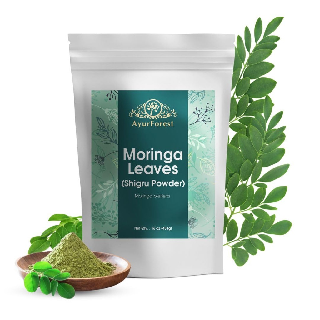 Moringa Leaves Powder Oleifera Leaf Shigru Great in Drinks and Smoothies 16 Ounce