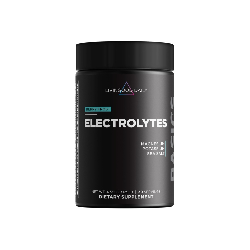 Livingood Daily Electrolytes Powder, Electrolytes Hydration Drink Mix with Vitamin C, Magnesium, Taurine & Sea Salt, Electrolyte Supplement for Energy & Hydration, Keto, Berry Frost Flavor, 30 Srvgs