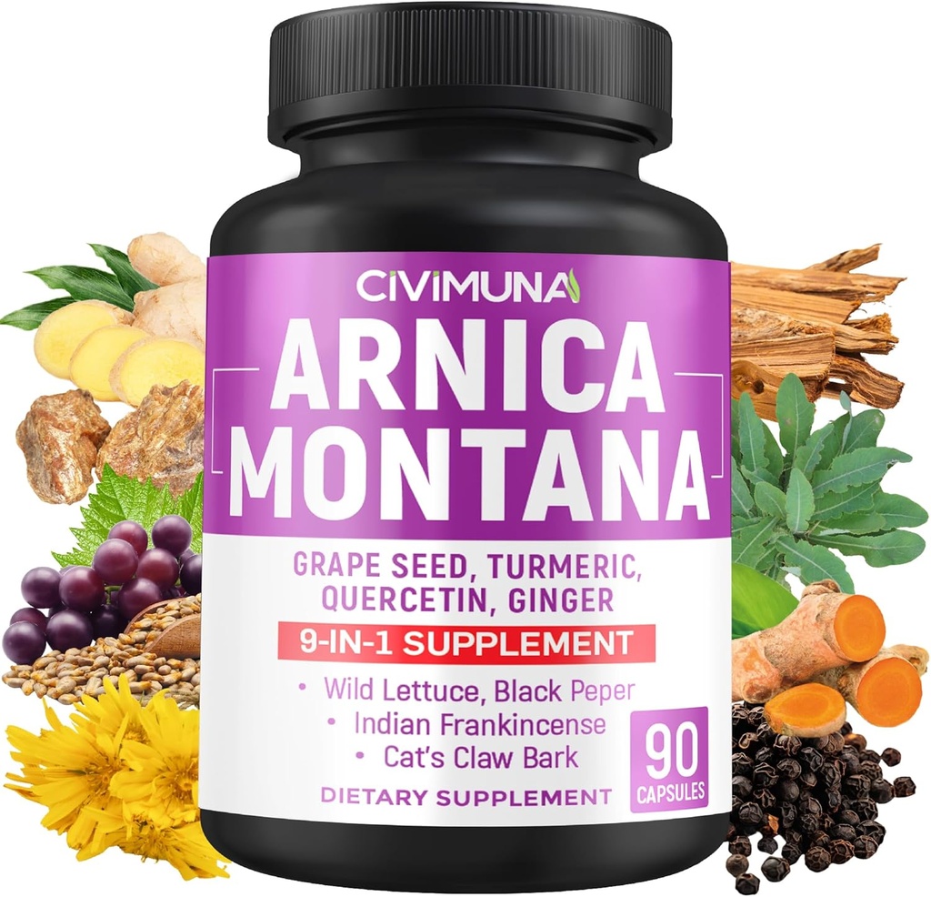Arnica, Grape Seed, Turmeric ve More - 3 Ay Supply için 90 Capsules
