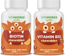 Kids Biotin 5000mcg kauwtabletten + vitamine B12 kauwtabletten bundel