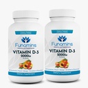 Вітамін D3 Gummies, 2-Pack, 60 Count Кожен, 2000iu за сервірування, підтримує імунну систему та здоров'я кісткового мозку; для дітей та дорослих; персик, маньго, полуниці Flavors