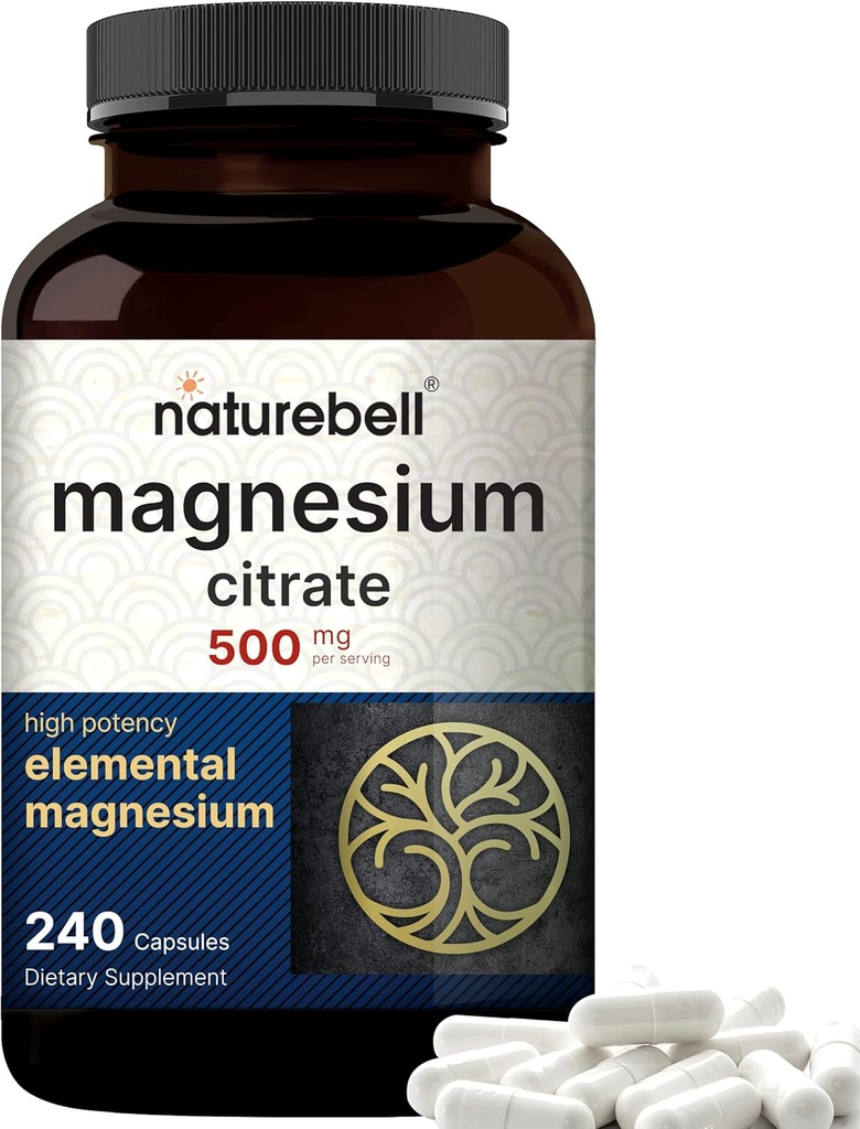 NataureBell Magnio citratas 500mg, 240 kapsulių