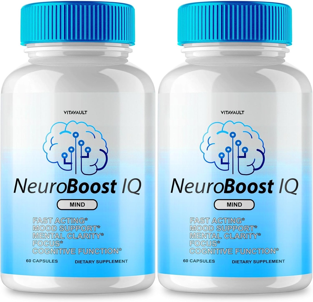 (2 Pack) NeuroBoost IQ kapsler: Forbedre din hukommelse og hjerne sundhed med vores Neuro Tech IQ supplement