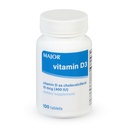 MAJOR Vitamin D3 10mcg (400 IU) - Contains 25mg of Calcium - Dietary Supplement - 100 Tablets (1 Pack)