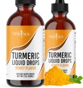 Turmeric Curcumin Liquid Drops - Doğal Ortak ve Sağlıklı Destek En İyi Aborpsiyon için % 95 Standartlaştırılmış Curcuminoids - Non-GMO, Gluten Free 4 Fl Oz (Pack of 2)