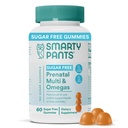 SmartyPants Prenatal Vitamins for Women, Sugar Free Multivitamin Gummies: Methylfolate, Omega 3 (ALA) Vitamin D3, C, Vitamin B12, B6, A, K & Zinc, Inositol, Erythritol Free, 60 Count (20 Day Supply)