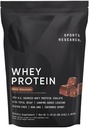 Idrettsforskning Whey Protein - Sports Nutrition Whey Isolate Protein Powder for Lean Muscle Building & Workout Recovery - 5 lb Bag Bulk Protein pulver 25g per servering - Nederlandsk sjokolade, 60 Serveringer