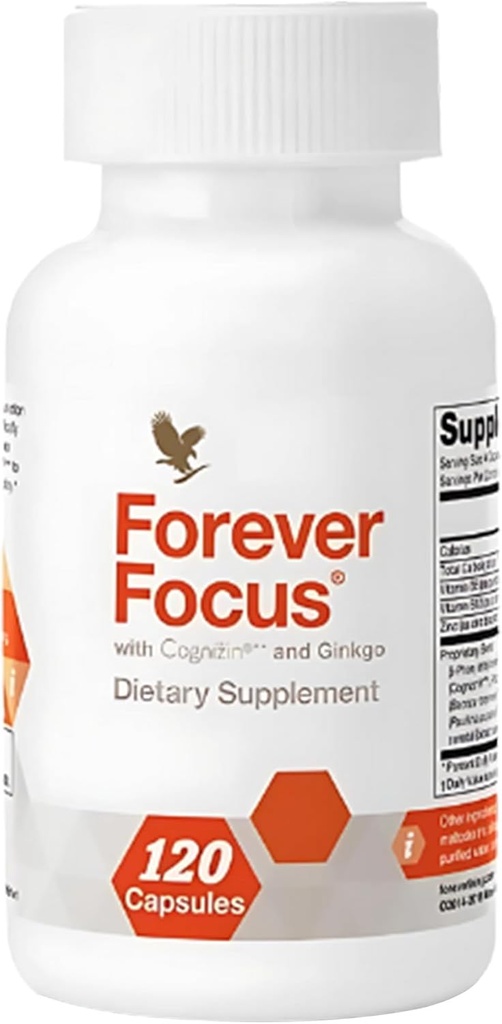 Forever Living - Forever Focus - Brain Clarity və kogMpa, Bacopa və Vitaminlər ilə Focus - Uşaqlar, Professionals və Seniors - 120 Kapsül
