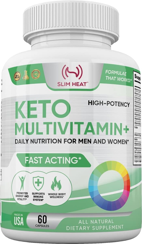 Keto Monivitamiini naisille ja miehille - 35 Potent, Pure Ingredients - C-vitamiini, D-vitamiini, A-vitamiini, E-vitamiini ja Sinkki immuuni tukea - Ei GMO, gluteeniton, sokeriton, Kaikki luonnolliset - 30 päivää