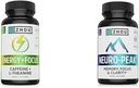 Zhou Caffeine 100mg L-Theanine 200mg Nootropic 60 Capsules and Neuro Peak Brain Support DMAE Bacopa 30 Capsules