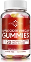 Apple Cider Vinegar Gummies with The Mother - ACV Gummies for Detox, Cleansing & Imune Support - made with Black Carrot & Ginger Extract - Pectin Based, Non-GMO, Gluten- Free (120 Gummies)