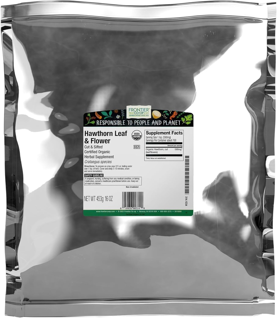 Frontier Co-op Organic Cut " Sifted Hawthorn Herb 1lb
