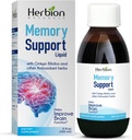 HERBION Naturals Memory Support Liquid - Ayuda a mejorar la función cerebral " Absent Mindedness, mantiene niveles saludables de mood con Ginkgo Biloba, adultos y niños durante 12 años, 5 fl oz, 150 ml