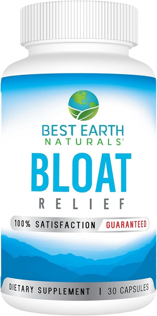 Bloat Relief - Suplemento de agua con Dandelion, té verde, arándano, vinagre de manzana &amp; Más 30 Conde