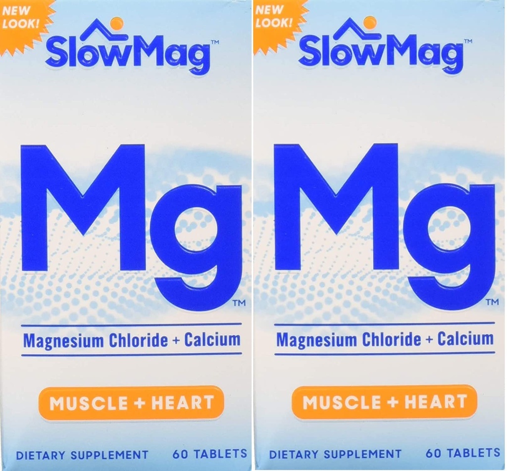 Slow-Mag Slow-Mag Magnesium Chloride with Calcium, Packaging May Vary, 60 Count (Pack of 2)