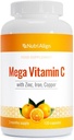 Nutri-Align Mega Vitamin C | 120 Yüksək Güclü Vitamin C 1000mg Capsules - Vitamin C və oksigen, Iron & Copper Supplement | VIT Supplement Cs / Gluten & Sugar Free | Gluten & Sugar Free