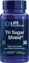 Life Extension Tri Sugar Shield®, Sorghum bran, White Mulberry, phloridzin Apple polifenol, Üç Botanik Ekstralar Sağlıklı Glucose Metabolism, Gluten-Free, Non-GMO, Vegetarian, 60 Capsules