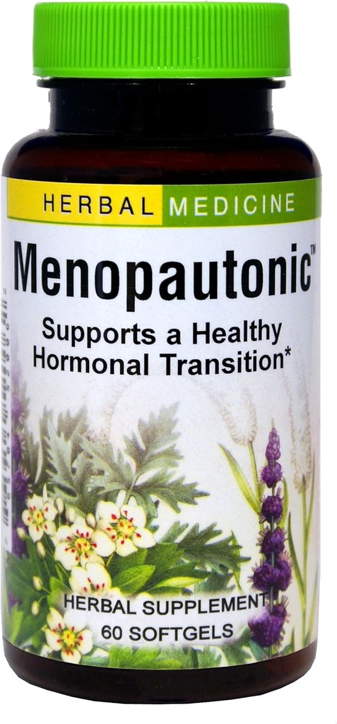 Herbs Etc. Menopautonic - Støtte sunne hormoner - Menopausal Helse Supplement med Chastetree Berry, Svart Cohosh & Ginseng - Støtter Ovary Helse og Vaginal vegger - 60 Softgels (60 Serveringer)