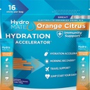HydroMATE Elektrolyte Pulver mit niedrigem Zucker - 16 Instant Hydration Packets mit Vitamin C Orange zu erhöhen Energie - Low Sugar Electrolytes Powder Packets zur Unterstützung der Hydration für schnelle Party Erholung
