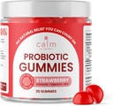 Calm by Wellness Probiootti Gummies, Strawberry-Flavored, Kaikki luonnolliset vegan Probiootit aikuisille, 10 miljardia PMY, Probiootti Ruoansulatuskanavan, immuniteetin, ihon terveys ja Gut Health