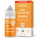 Mother's Promise Organic Baby Vitamin D Drops | 100% Plant Based | Healthy Growth & Bone Development | Age Newborn+ | 180 Servings | Baby Vitamin D3 Liquid for Infants & Toddlers | 400 IU for Babies
