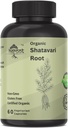 Orgânico Shatavari Root 500mg (Aspargus racemosus) Ajuda Menstrual Cramp, Apoio à Menopausa e Saúde da Mulher 60 Cápsulas