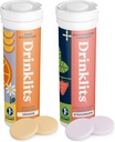 Drinklits Orange Daily Hydration Tablets + Erdbeer Immunität Tablets (2) Tube Pack | Essential Electrolytes – Großer Geschmack – Immununterstützung | 20 Servierungen (10 Tabletten pro Tube)
