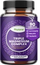Kompleks Sangat Magnesium Capsules - Triple Magnesium Blend dengan Tadrate Glycinate dan Malate - 400mg Support Relaxation & Overall Wellness Non-GMO Vegan 90 Capsules