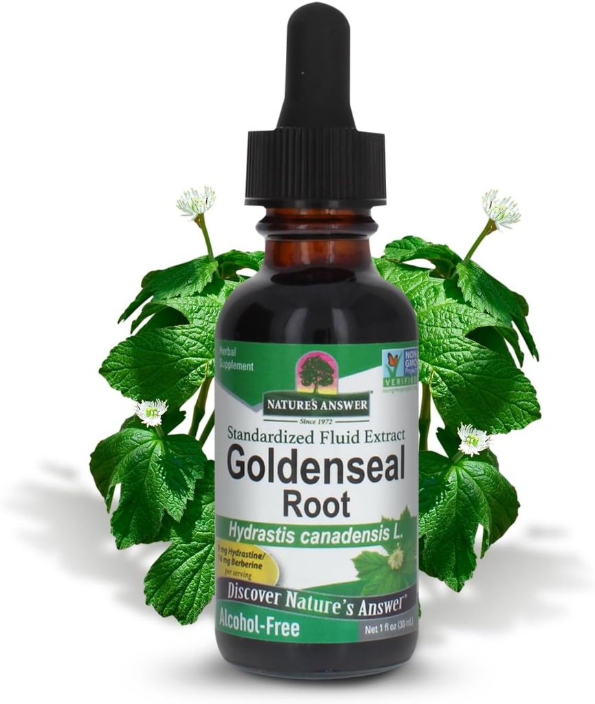 Nature's Answer Goldenseal Root | Suplemento de herba | Apoia un sistema inmunitario saudable | Gluten-Free & Alcohol-Free 1oz (2 Pack)