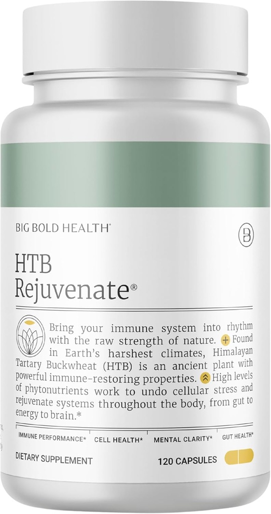 Big Bold Health HTB Rejuvenate - Immune Support Supplement with ההימלאיה Tartary Buckwheat - 2 חודשים אספקה - Polyphenol Rich Formula - Gluten Free, Milk, non-GMO (120 קפסולות)