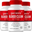 Genesis Krevní Čisté Kapsle - Pokročilý dodatek Formule pro maximální sílu - Přírodní čistič plavidel, GenesisBlood čisté pilulky, GenesisBloodClean Pastillas Recenze (3 Pack)