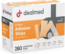 Dealmed Asried Variety Pack Flexible Adhesive Obvazy Sterilní Pásky s non-Stick Pad, Latex Free, Wound Care for First Aid Kit (280 Obvazy)